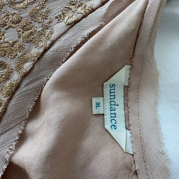 Sundance Pink Gold Embroidered Sleeveless Dress | XL - Picture 4 of 7